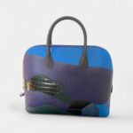 Hermès Bolide 1923 Multicolor Leather and Alligator Patchwork with Palladium Hardware