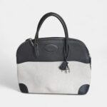 Hermès Bolide 31 Bag in Black Leather and Canvas – Handmade Two-Tone Handbag