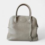 Hermès Bolide 31 Etoupe Clemence Leather with Palladium Hardware