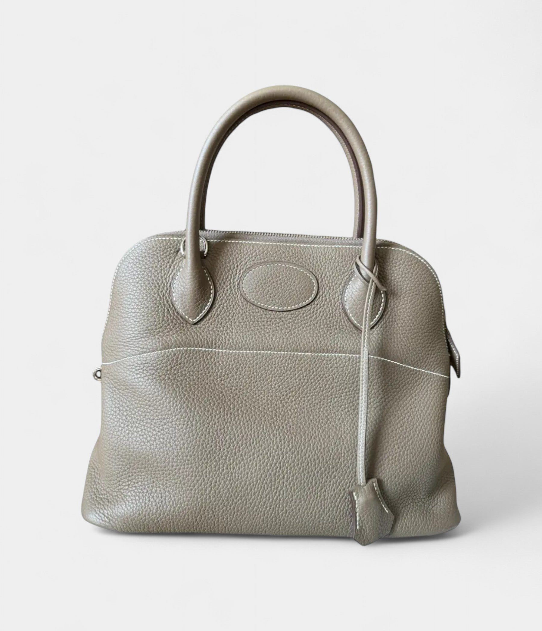 Hermès Bolide 31 Etoupe Clemence Leather with Palladium Hardware
