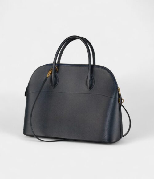 Hermès Bolide 31 Navy Epsom Leather with Gold Hardware