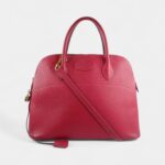 Hermès Bolide 31 in Rouge Casaque Clemence Leather with Gold Hardware