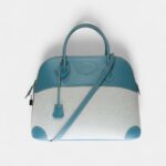 Hermès Bolide 35 Bag in Blue Leather and Canvas – Handmade Two-Tone Shoulder Bag