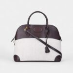 Hermès Bolide 35 Bag in Brown Leather and Canvas – Handmade Two-Tone Shoulder Bag
