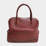 Hermès Bolide 35 Bag in Burgundy Leather – Handmade Sophisticated Handbag