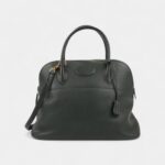 Hermès Bolide 35 Bag in Dark Green Clemence Leather – Handmade Luxury Handbag