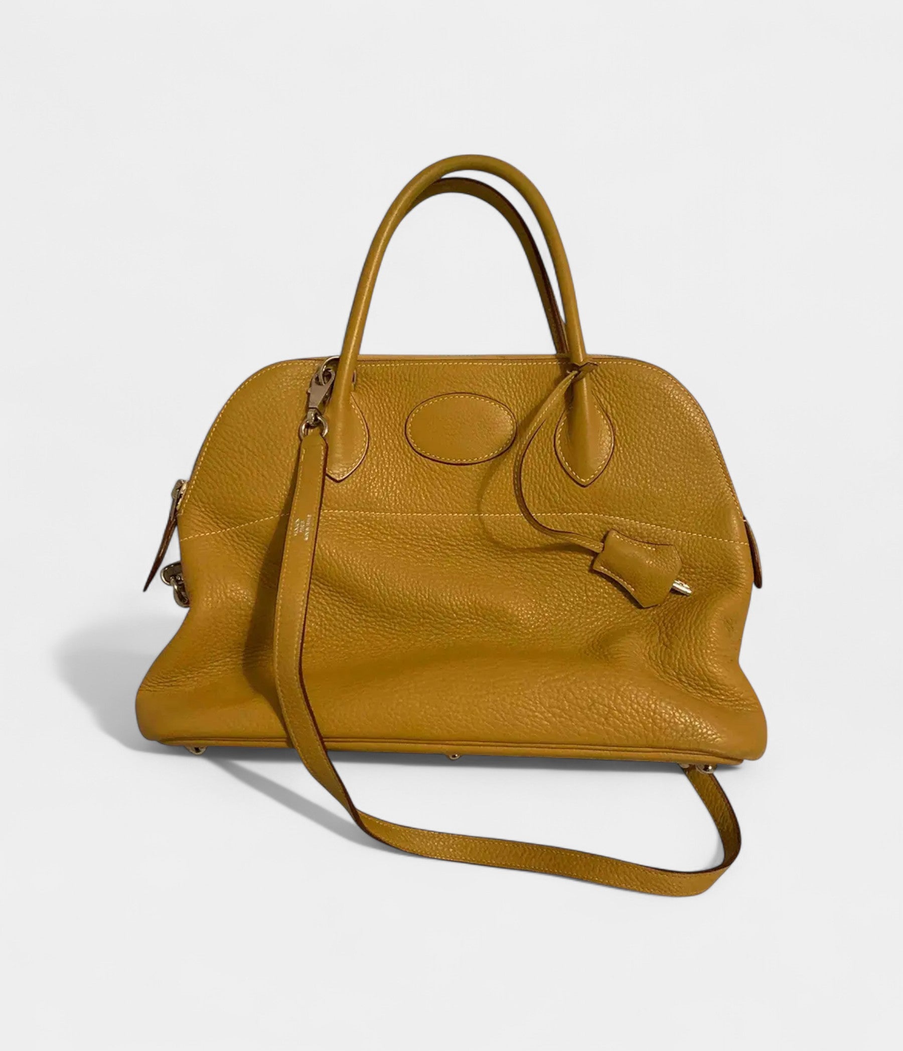 Hermès Bolide 35 Bag in Mustard Clemence Leather – Handmade Shoulder Handbag