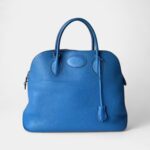 Hermès Bolide 35 Bleu Jean Clemence Leather with Palladium Hardware