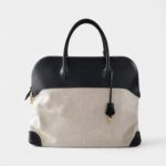 Hermès Bolide 31 Bag in Black Leather and Canvas – Handmade Travel Handbag