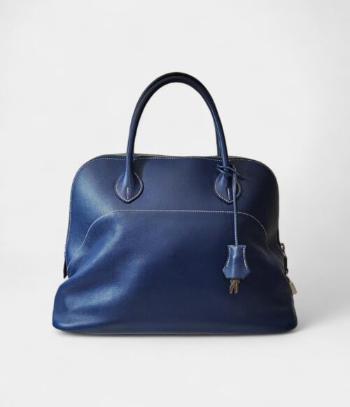Hermès Bolide 31 Bag in Blue Leather – Handmade Travel Handbag