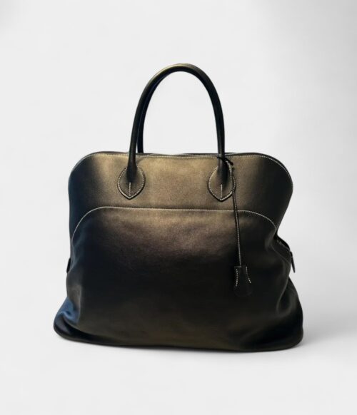 Hermès Bolide 25 Black Gulliver Leather with Palladium Hardware