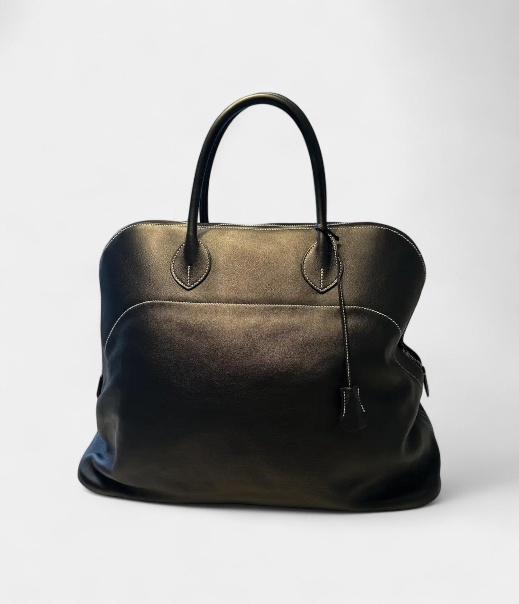Hermès Bolide 25 Black Gulliver Leather with Palladium Hardware