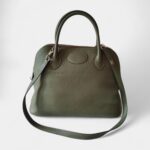 Hermès Bolide Handmade Bag in Olive Green Leather