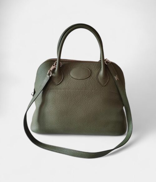 Hermès Bolide Handmade Bag in Olive Green Leather