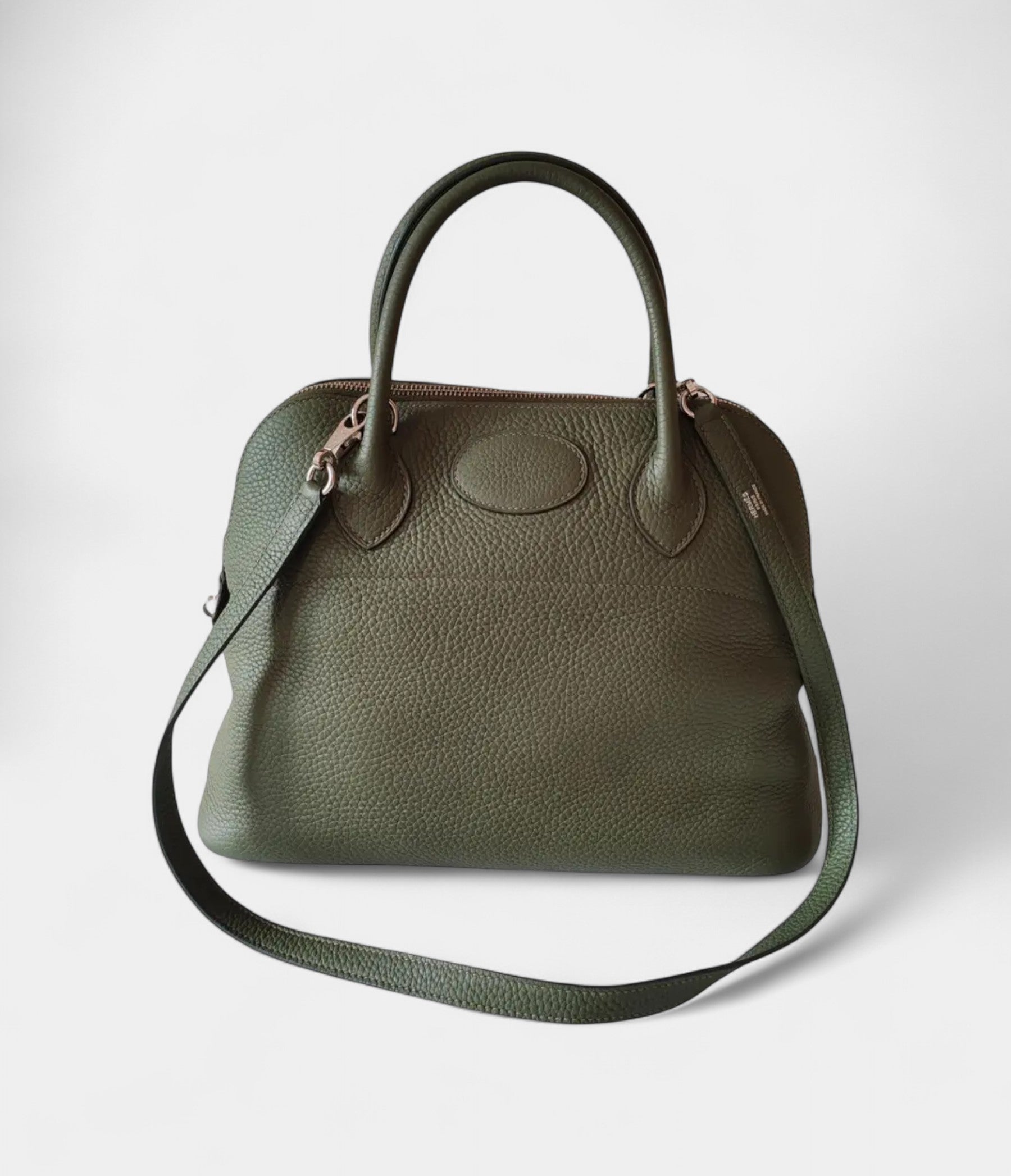 Hermès Bolide Handmade Bag in Olive Green Leather