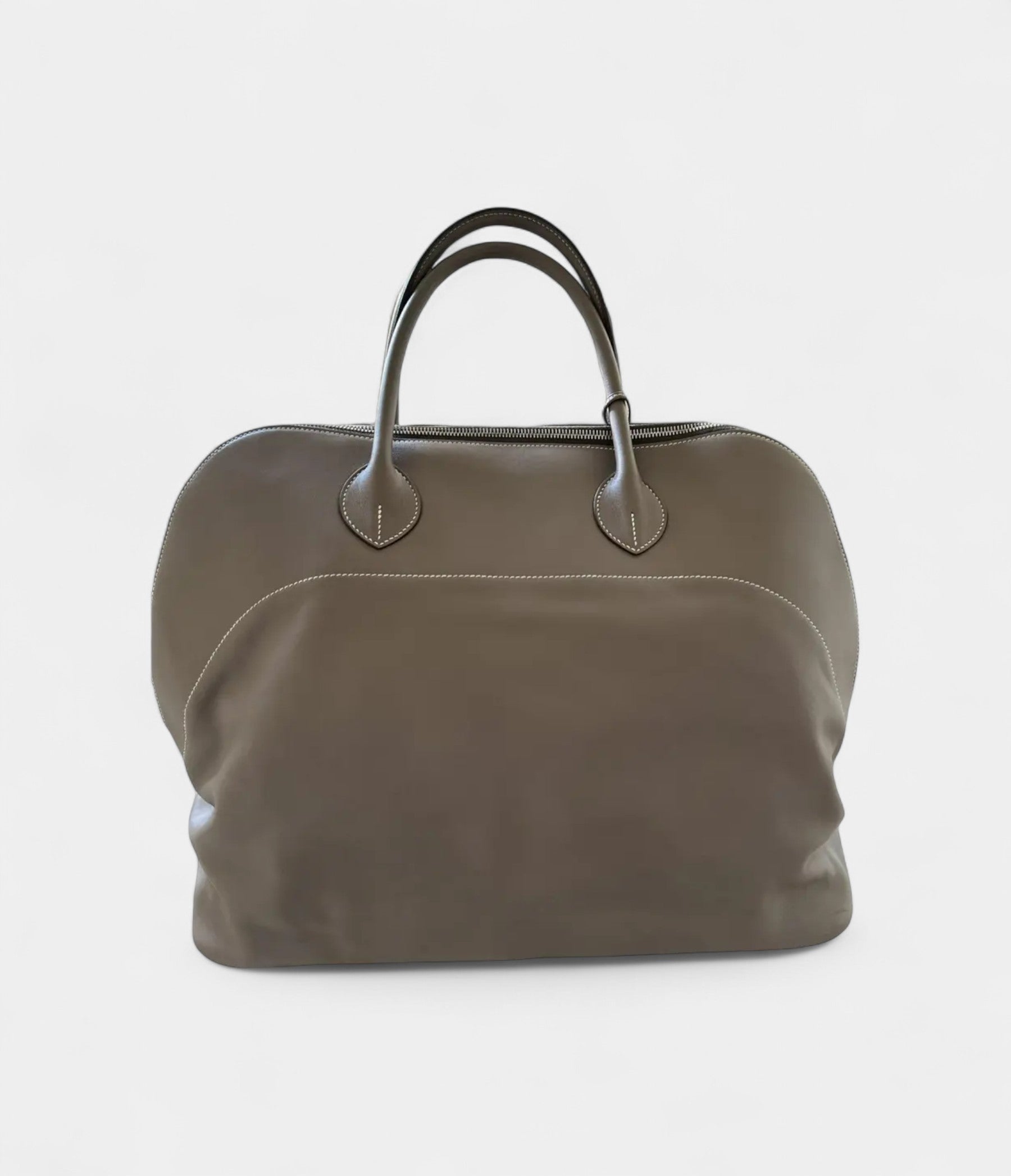 Hermès Bolide Handmade Handbag in Grey Leather