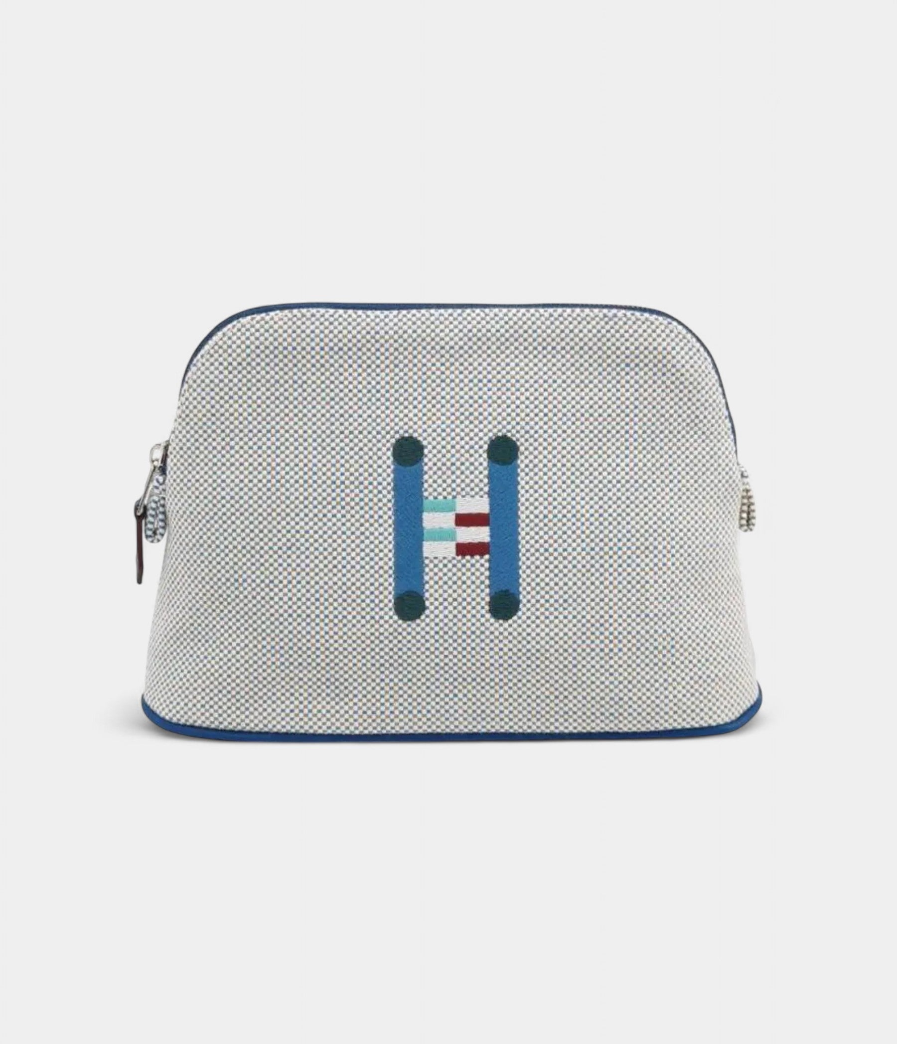 Hermès Bolide MM Pouch in Embroidered Canvas – Handmade Toiletry Bag with H Motif