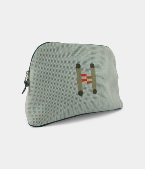 Hermès Bolide Medium Travel Case in Cloud & Mint Cotton
