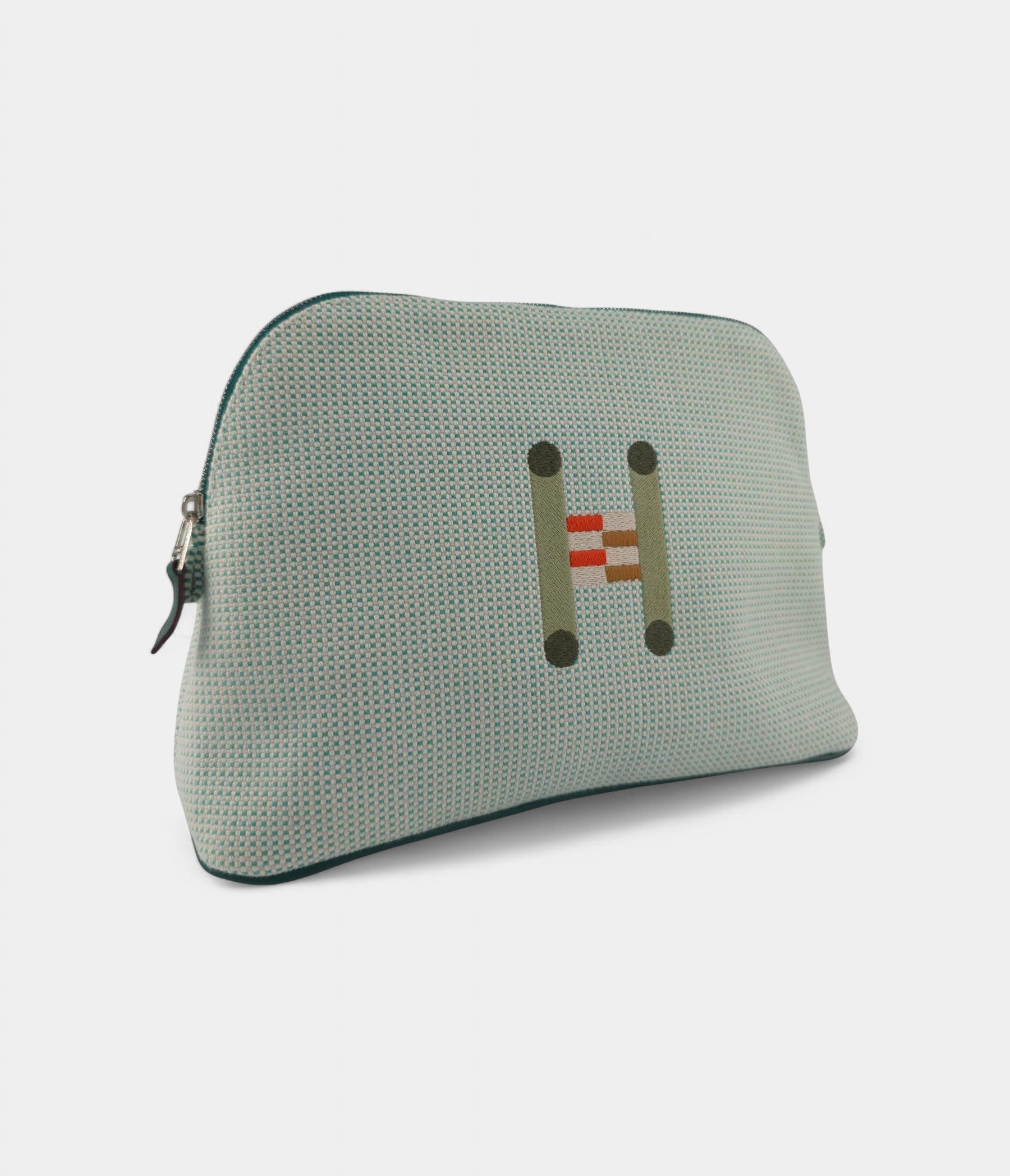 Hermès Bolide Medium Travel Case in Cloud & Mint Cotton