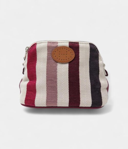 Hermès Bolide Mini Pouch in Multicolor Striped Cotton – Handmade Bag