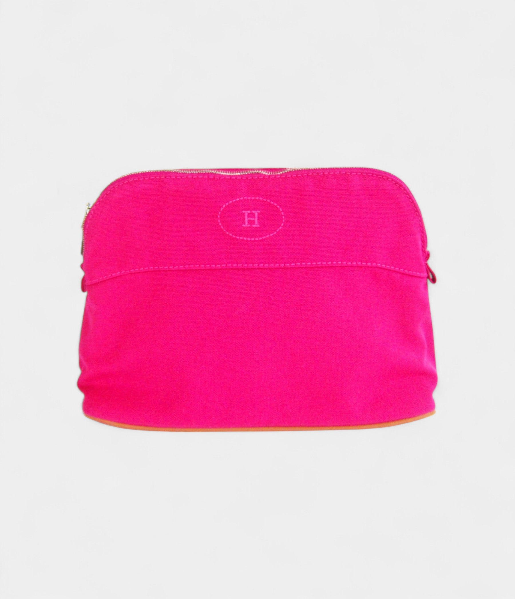 Hermès Bolide Mini Travel Case in Fuchsia Cotton Canvas