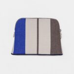 Hermès Bolide Mini Travel Case in Rocabar Stripes Azur and Etoupe