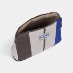 Hermès Bolide Mini Travel Case in Rocabar Stripes Azur and Etoupe