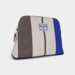 Hermès Bolide Mini Travel Case in Rocabar Stripes Azur and Etoupe