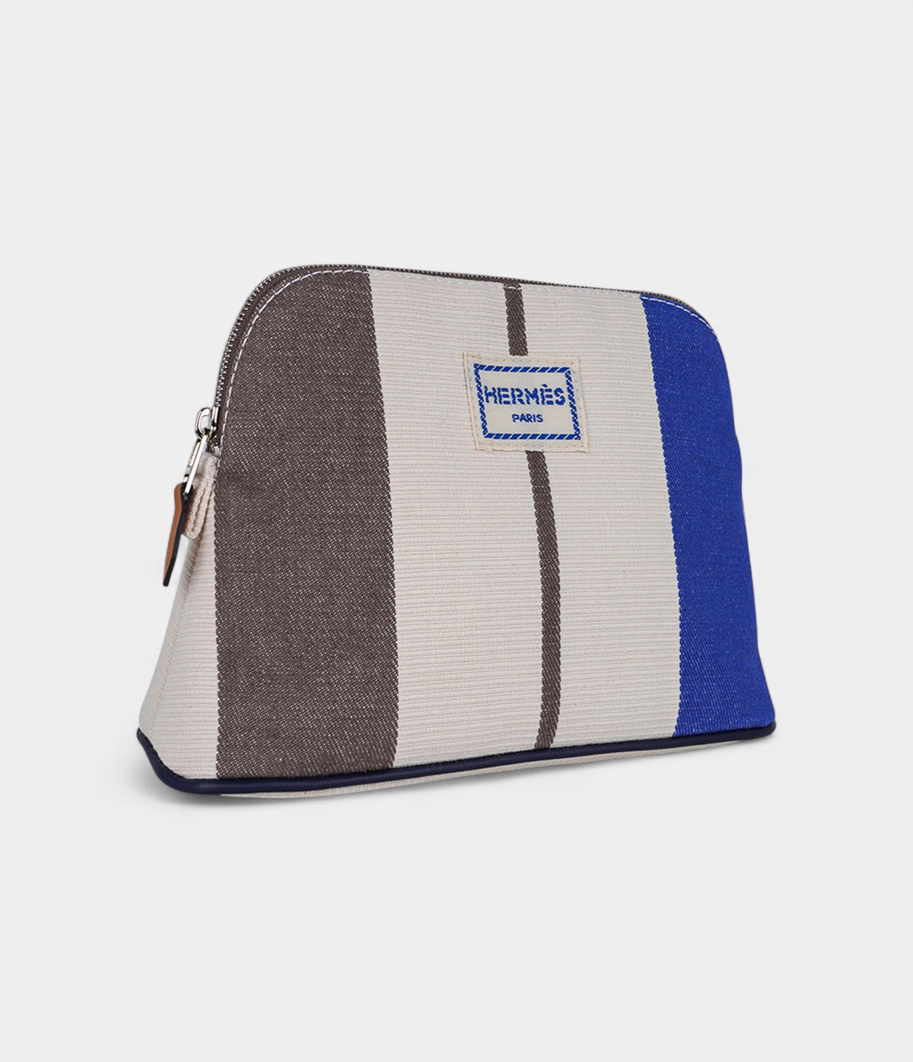 HermesBolideMiniTravelCaseinRocabarStripesAzurandEtoupe_6.jpg Hermès Bolide Mini Travel Case in Rocabar Stripes Azur and Etoupe