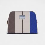 Hermès Bolide Mini Travel Case in Rocabar Stripes Azur and Etoupe