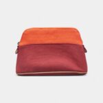 Hermès Bolide Small Travel Case in Orange Cotton Canvas with Red Accents