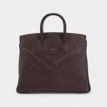Hermès Bordeaux Evercalf Shadow Birkin 25 Palladium Hardware