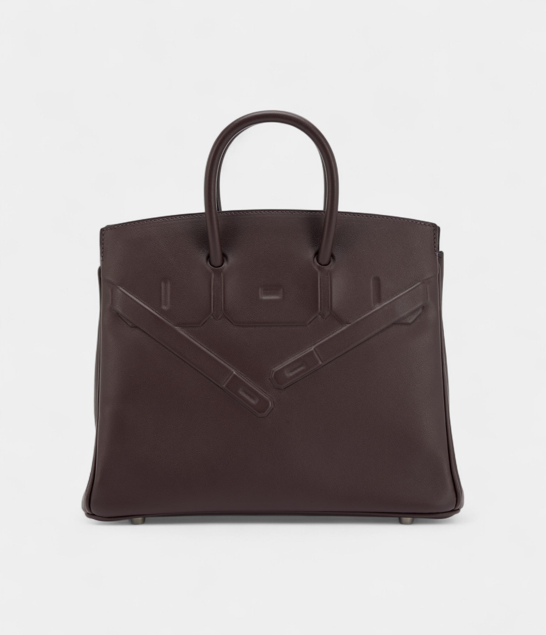 Hermès Bordeaux Evercalf Shadow Birkin 25 Palladium Hardware
