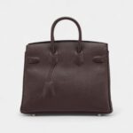 Hermès Bordeaux Evercalf Shadow Birkin 25 Palladium Hardware