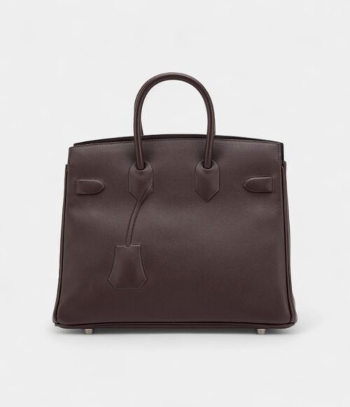 Hermès Bordeaux Evercalf Shadow Birkin 25 Palladium Hardware