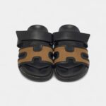 Hermes Brown/Black Canvas and Leather Chypre Sandals 41.5 EU