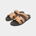 Hermes Brown Leather Chypre Flat Sandals 45 EU