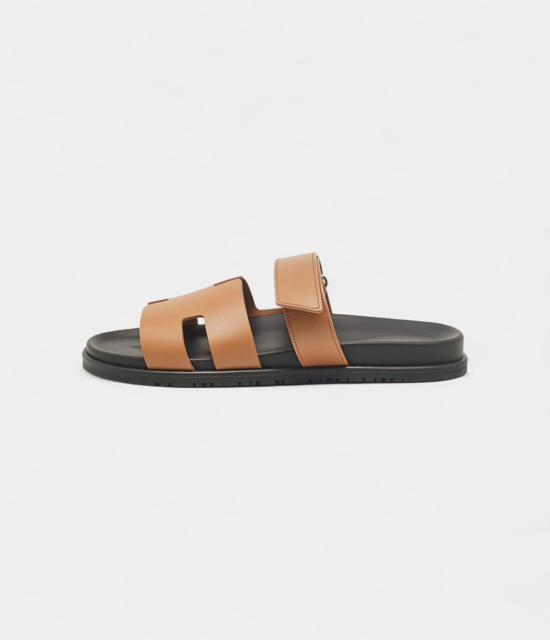 HermesBrownLeatherChypreFlatSandals45EU_2.jpg Hermes Brown Leather Chypre Flat Sandals 45 EU
