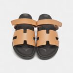 Hermes Brown Leather Chypre Flat Sandals 45 EU