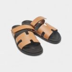 Hermes Brown Leather Chypre Flat Sandals 45 EU
