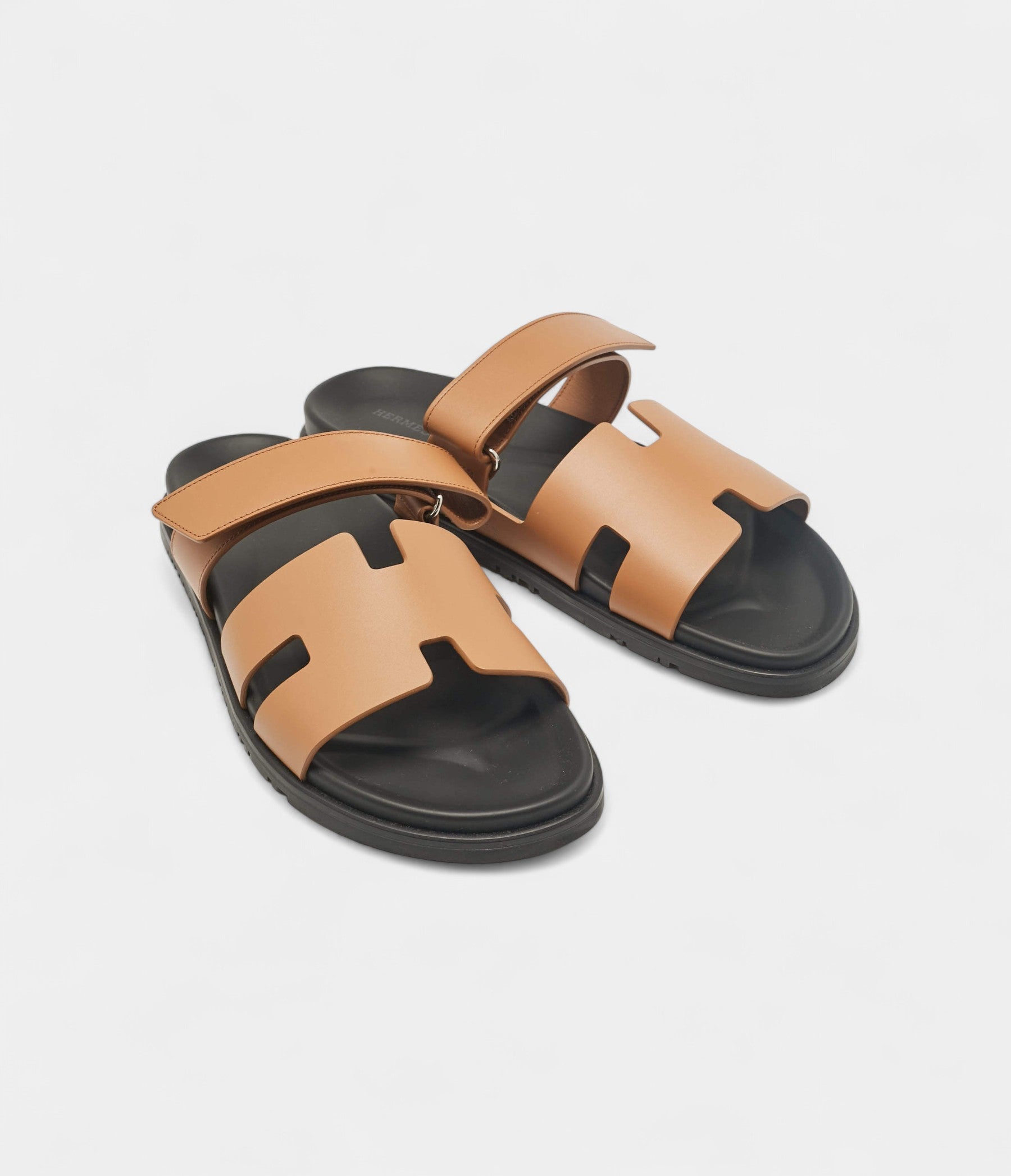 HermesBrownLeatherChypreFlatSandals45EU_4.jpg Hermes Brown Leather Chypre Flat Sandals 45 EU