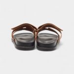 Hermes Brown Leather Chypre Flat Slides 41 EU