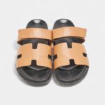 Hermes Brown Leather Chypre Sandals 42 EU