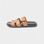 Hermes Brown Leather Chypre Sandals 42 EU