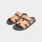 Hermes Brown Leather Chypre Sandals 42 EU