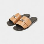 Hermès Brown Leather Gabriel Sandals 43 EU