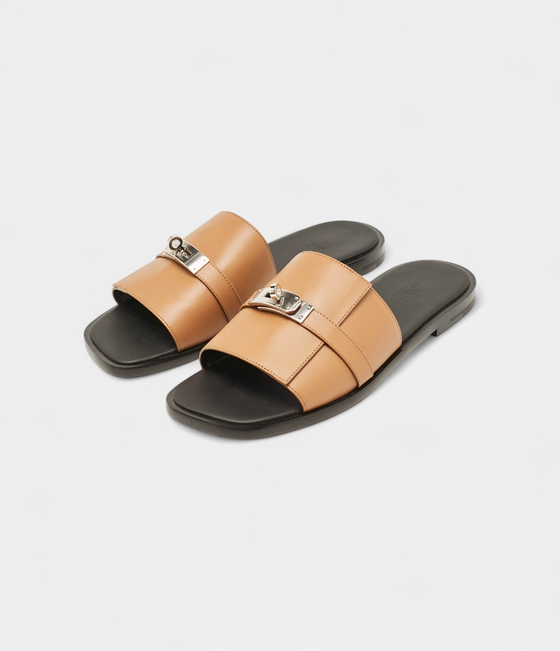 Hermès Brown Leather Gabriel Sandals 43 EU