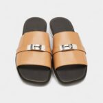 Hermès Brown Leather Gabriel Sandals 43 EU