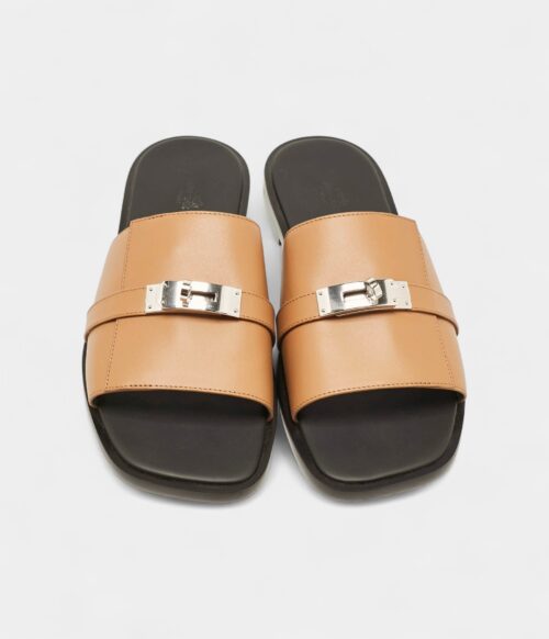 Hermès Brown Leather Gabriel Sandals 43 EU