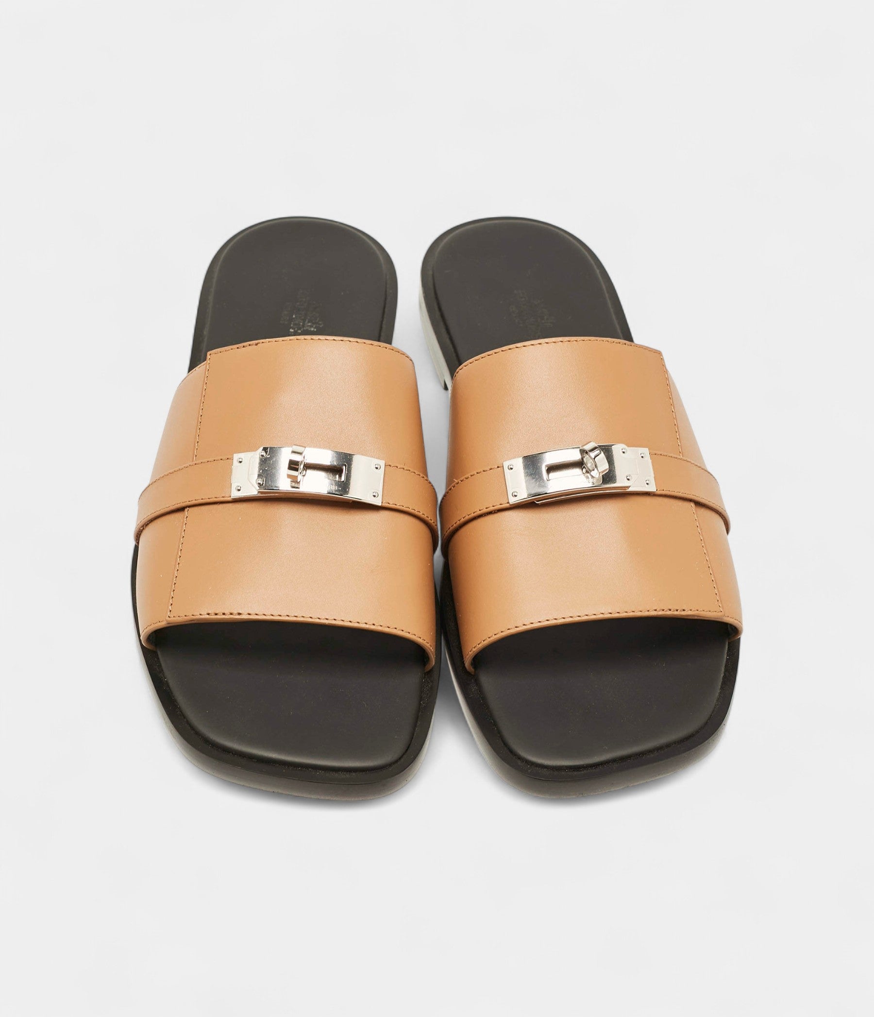 Hermès Brown Leather Gabriel Sandals 43 EU